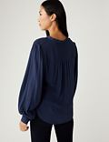 Pleated Popover Blouse