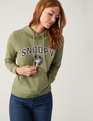

Womens M&S Collection Hoodie mit hohem Baumwollanteil und Snoopy™-Motiv - Faded Khaki, Faded Khaki