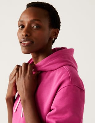 

Womens M&S Collection Cotton Rich Hoodie - Bright Pink, Bright Pink