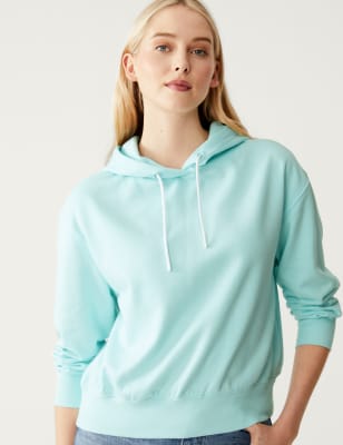 

Womens M&S Collection Cotton Rich Hoodie - Pale Aqua, Pale Aqua