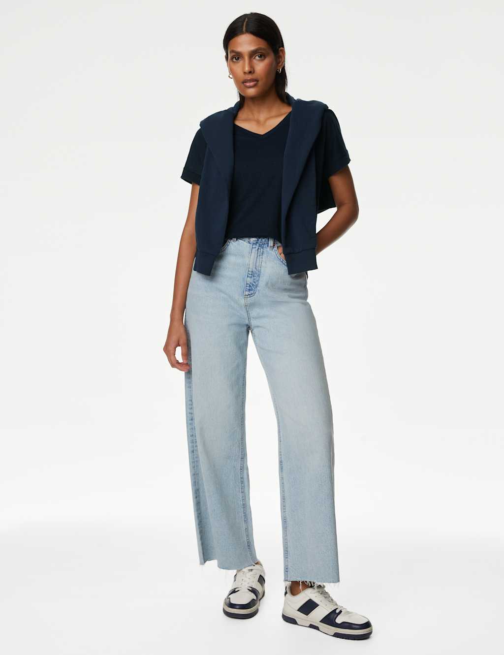 Linen Rich V-Neck T-Shirt image 1