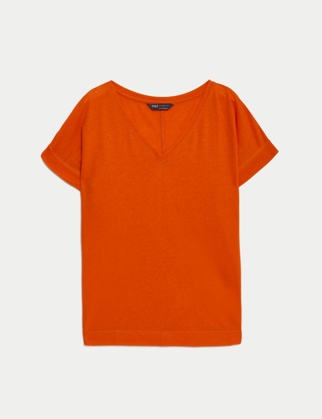 Linen Rich V-Neck T-Shirt image 2