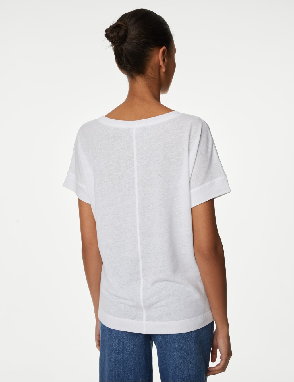 Linen Rich V-Neck T-Shirt image 4