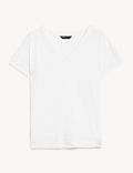 Linen Rich V-Neck T-Shirt