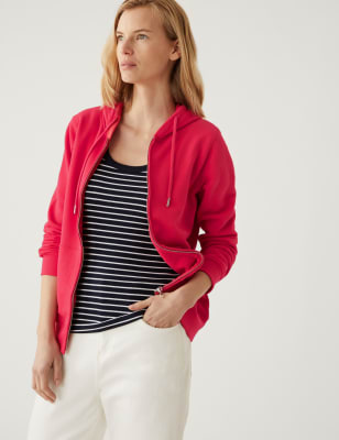 

Womens M&S Collection Pure Cotton Zip Up Hoodie - Bright Red, Bright Red