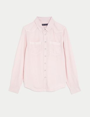 Lyocell Tea Dyed Collared Shirt