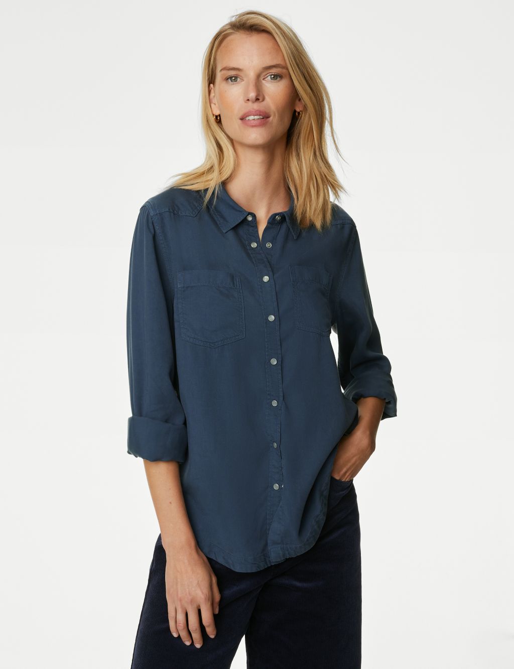 Lyocell Tea Dyed Collared Shirt image 4