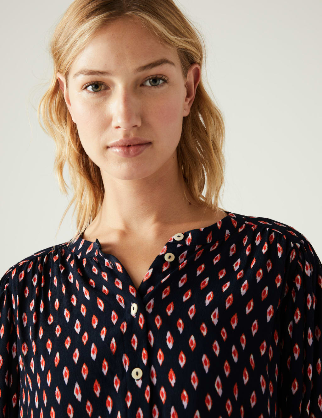 Printed Crew Neck Blouse image 2
