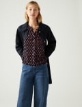 Printed Crew Neck Blouse