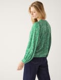 Printed Crew Neck Blouse
