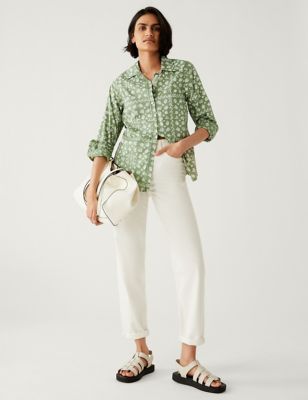Pure Cotton Printed Collared Shirt - RO