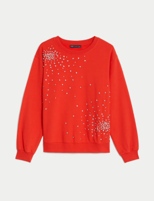 Cotton Rich Embellished Sweatshirt