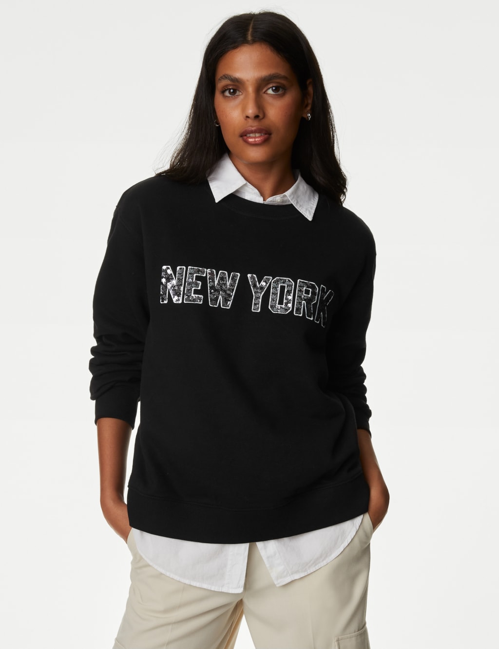 Cotton Rich Embellished Sweatshirt image 1