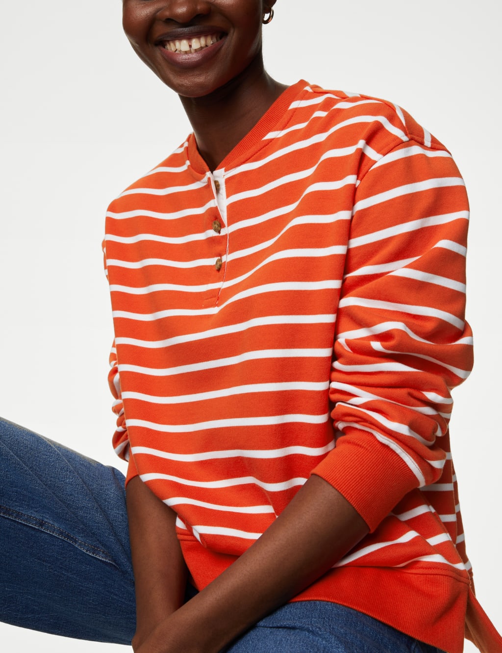 Pure Cotton Striped Crew Neck Sweatshirt image 4