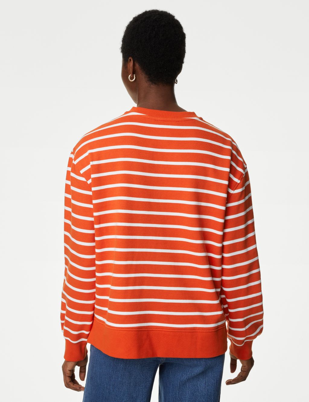 Pure Cotton Striped Crew Neck Sweatshirt image 5