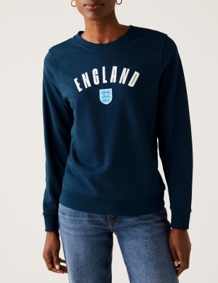 

Womens M&S Collection Women's Cotton Rich England Sweatshirt - Navy Mix, Navy Mix