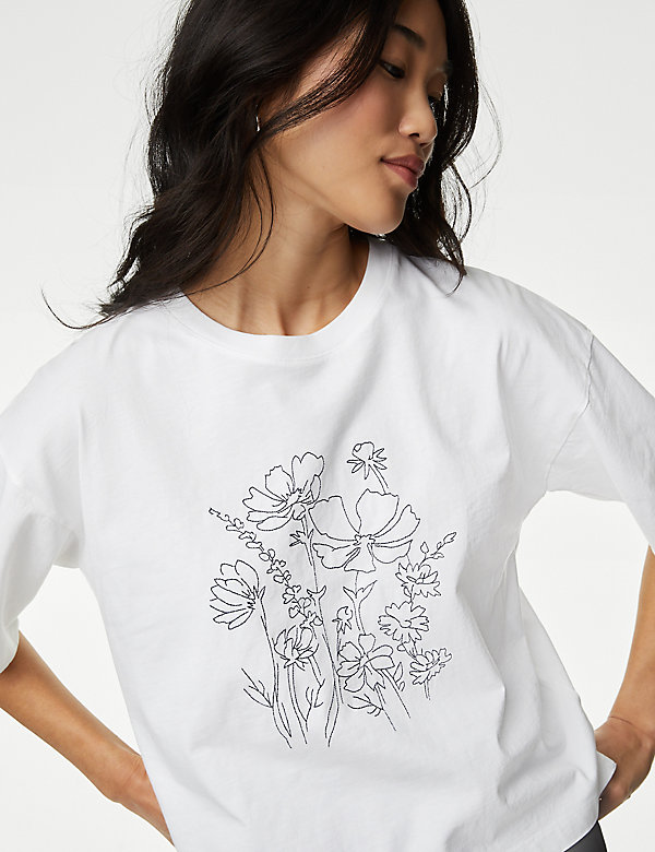 Pure Cotton Embroidered T-Shirt - RO