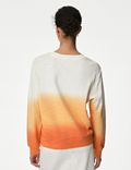 Lässiges Sweatshirt aus reiner Baumwolle mit Ombré-Muster