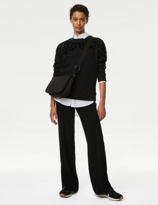 

Womens M&S Collection Cotton Rich Textured Animal Print Sweatshirt - Black Mix, Black Mix