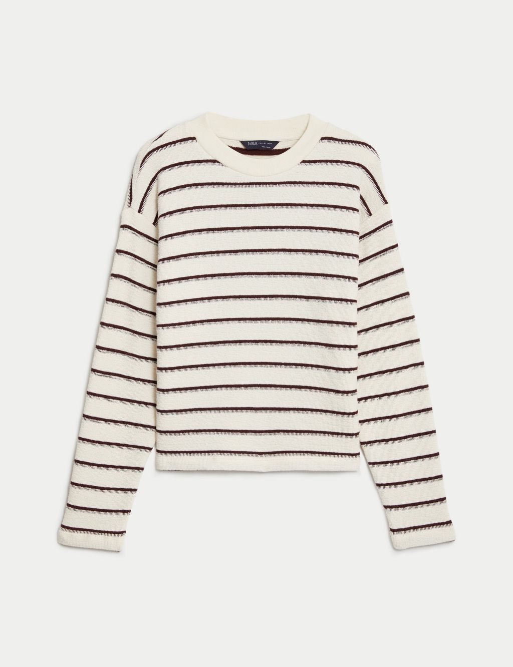 Cotton Rich Textured Striped Top image 2
