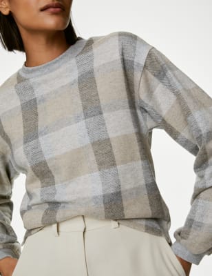 

M&S Collection Top estampado de efecto cepilladoWomens - Grey Mix, Grey Mix