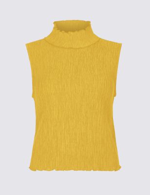 Textured Cropped Funnel Neck Shell Top | Limited Edition | M&S