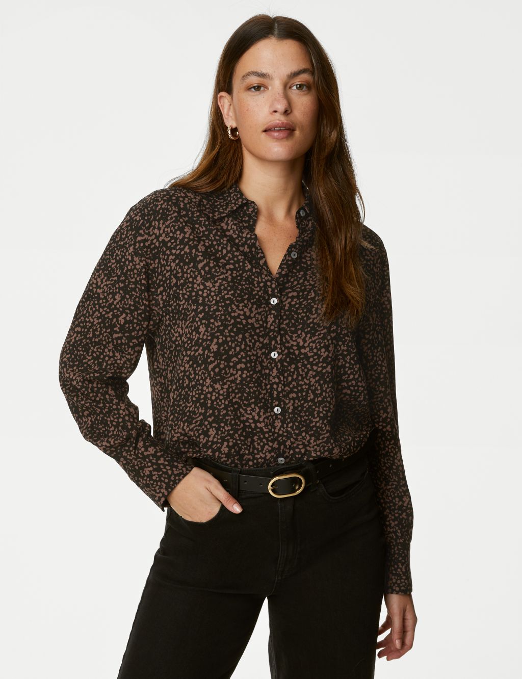 Printed Collared Relaxed Shirt image 4