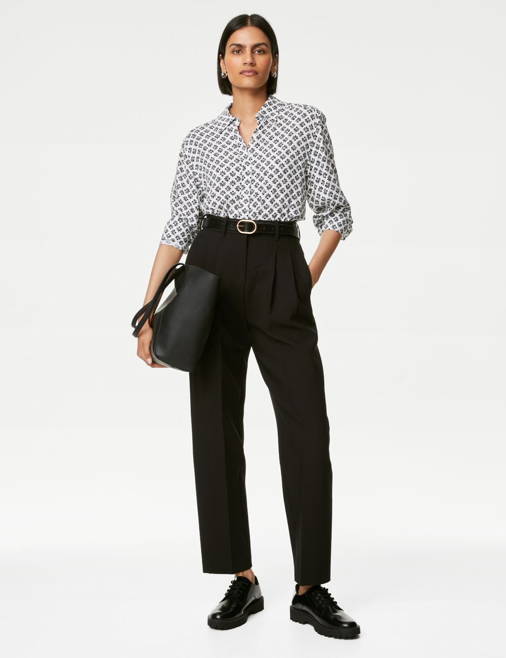 Printed Collared Relaxed Shirt image 1