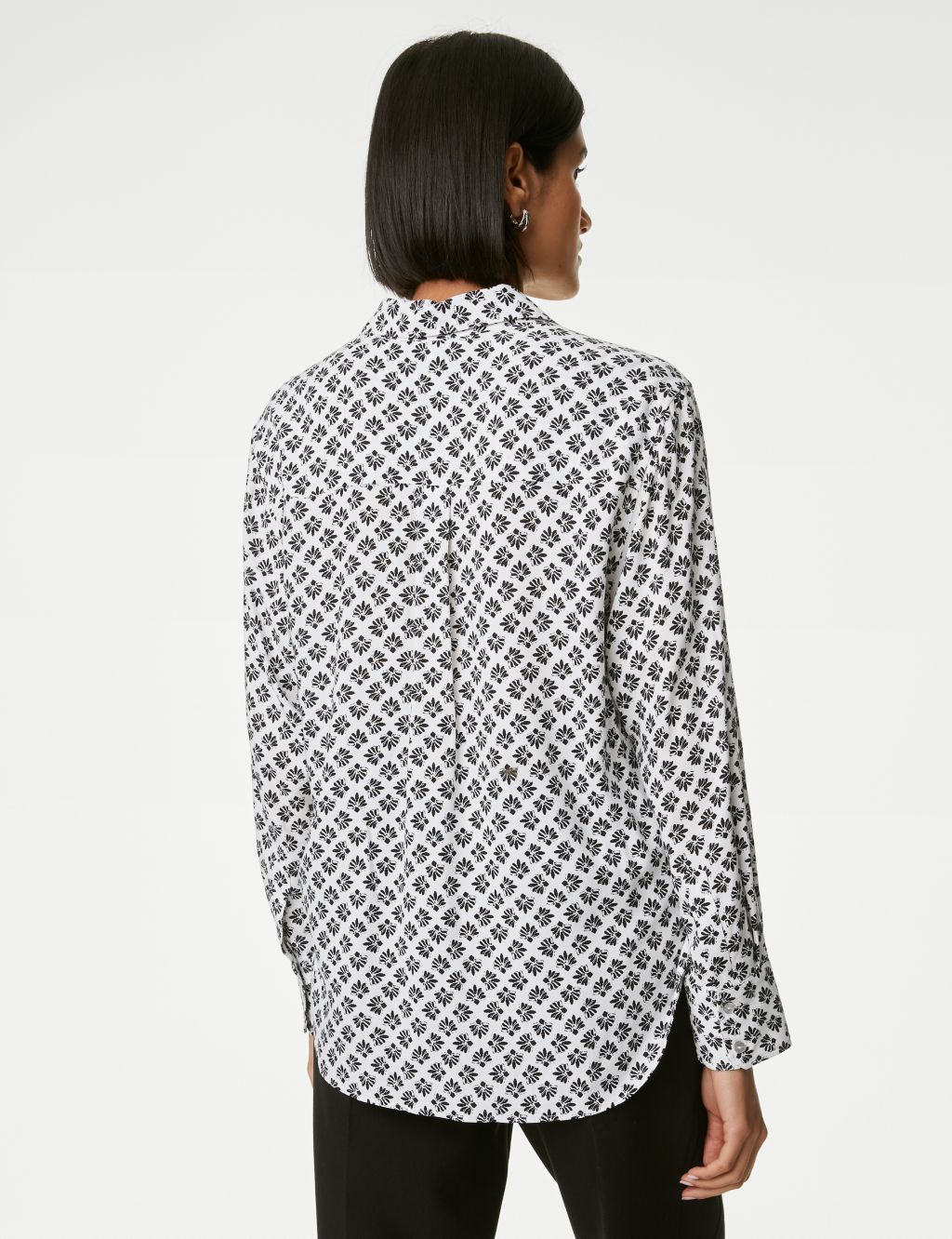 Printed Collared Relaxed Shirt image 5