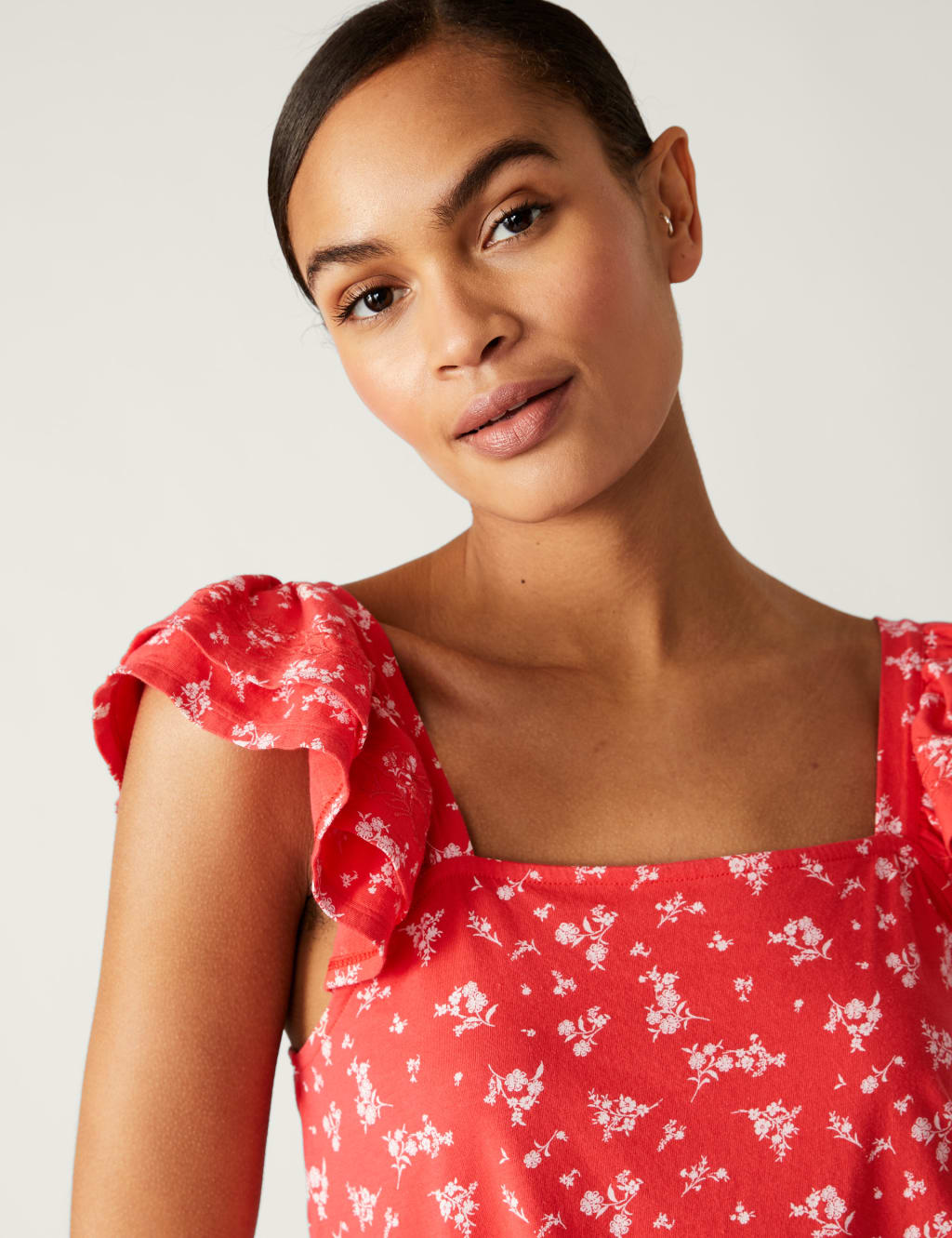 Pure Cotton Printed Ruffle Vest image 2