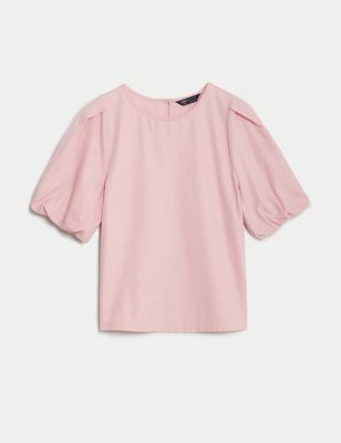 Pure Cotton Puff Sleeve Blouse