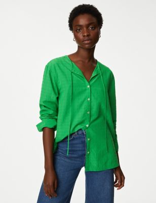 

Womens M&S Collection Modal Rich Longline Blouse - Acid Green, Acid Green