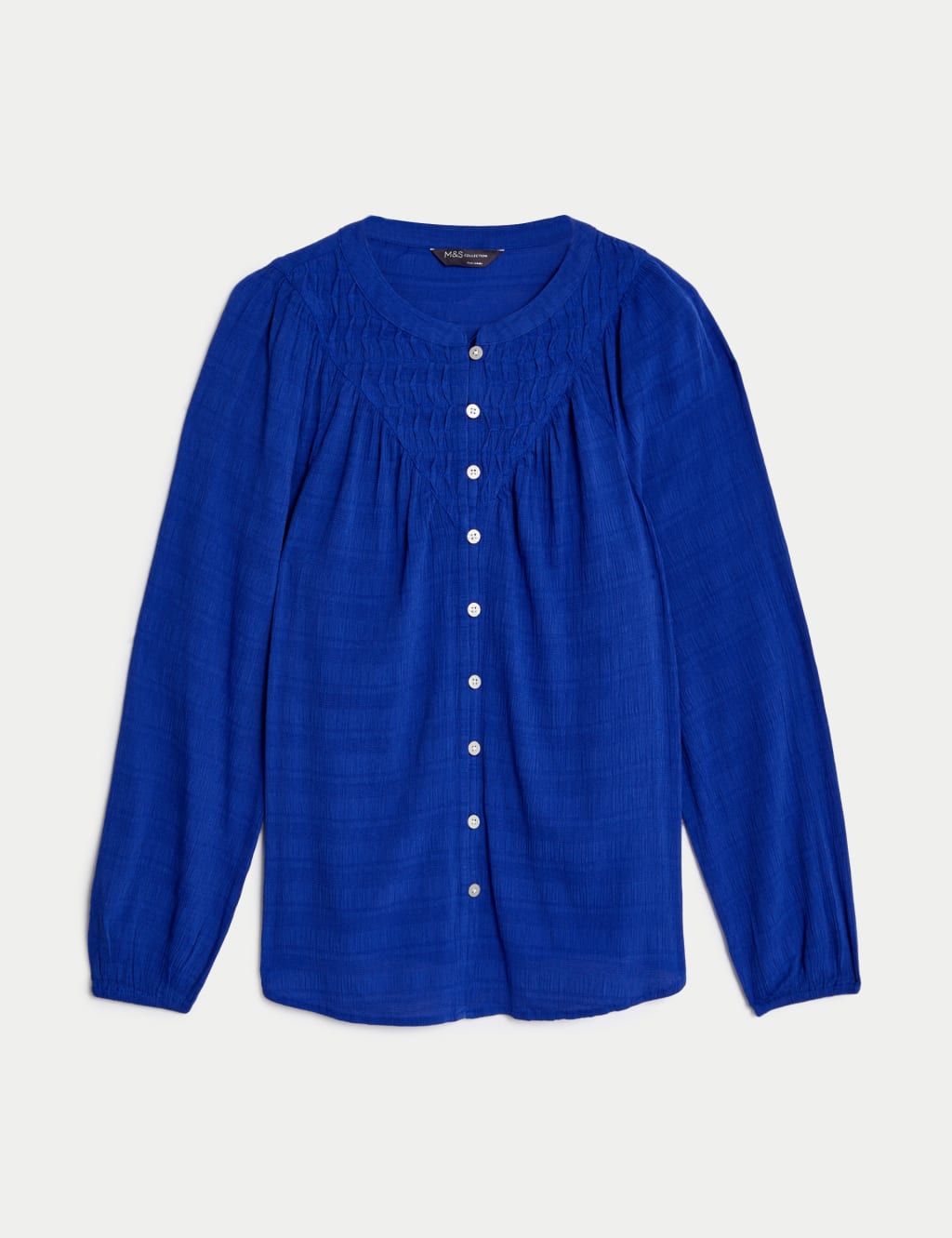 Cotton Blend Button Through Popover Blouse image 2