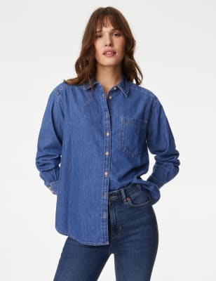 m&s ladies denim shirt