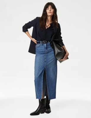 

Womens M&S Collection V-Neck Tie Front Blouse - Midnight Navy, Midnight Navy