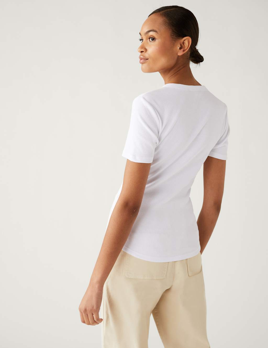 Cotton Blend Ribbed Henley Top image 4