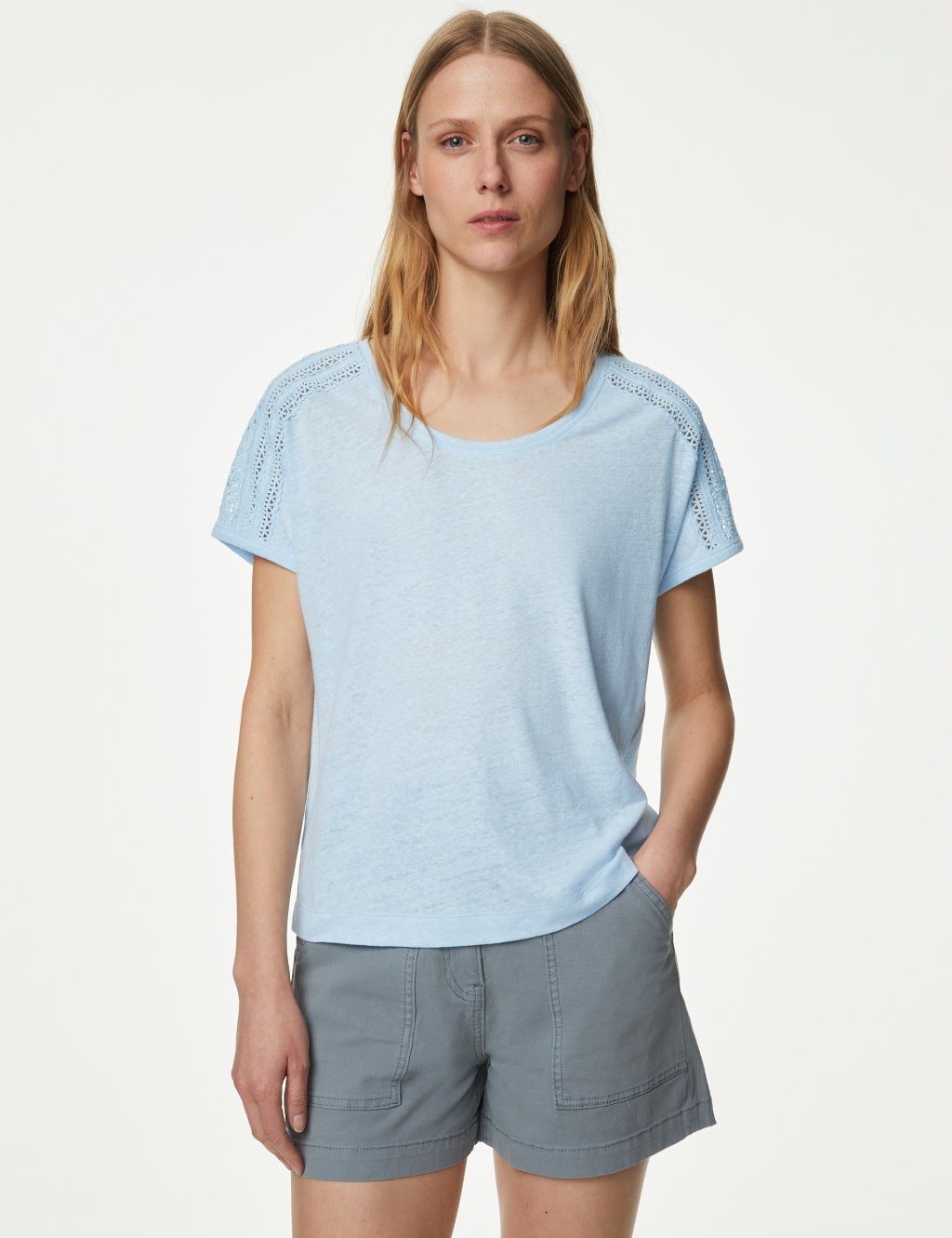 Linen Rich Broderie Top image 2