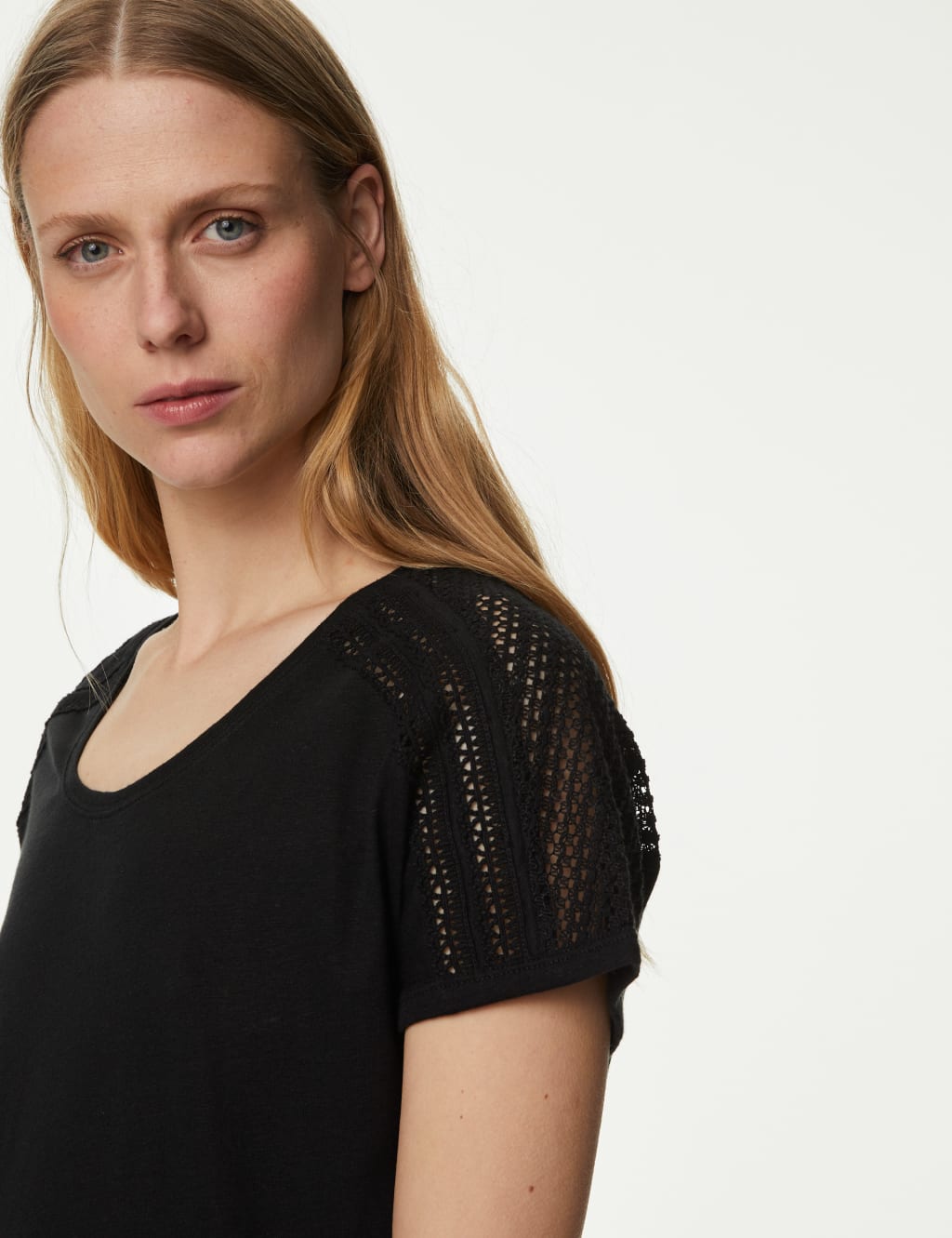 Linen Rich Broderie Top image 2
