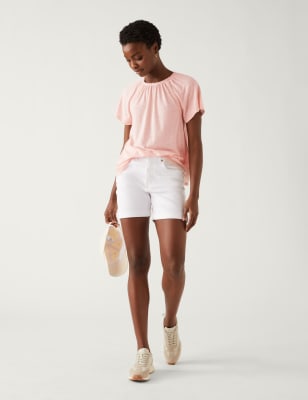 

M&S Collection Top de lino con bordadoWomens - Medium Pink, Medium Pink