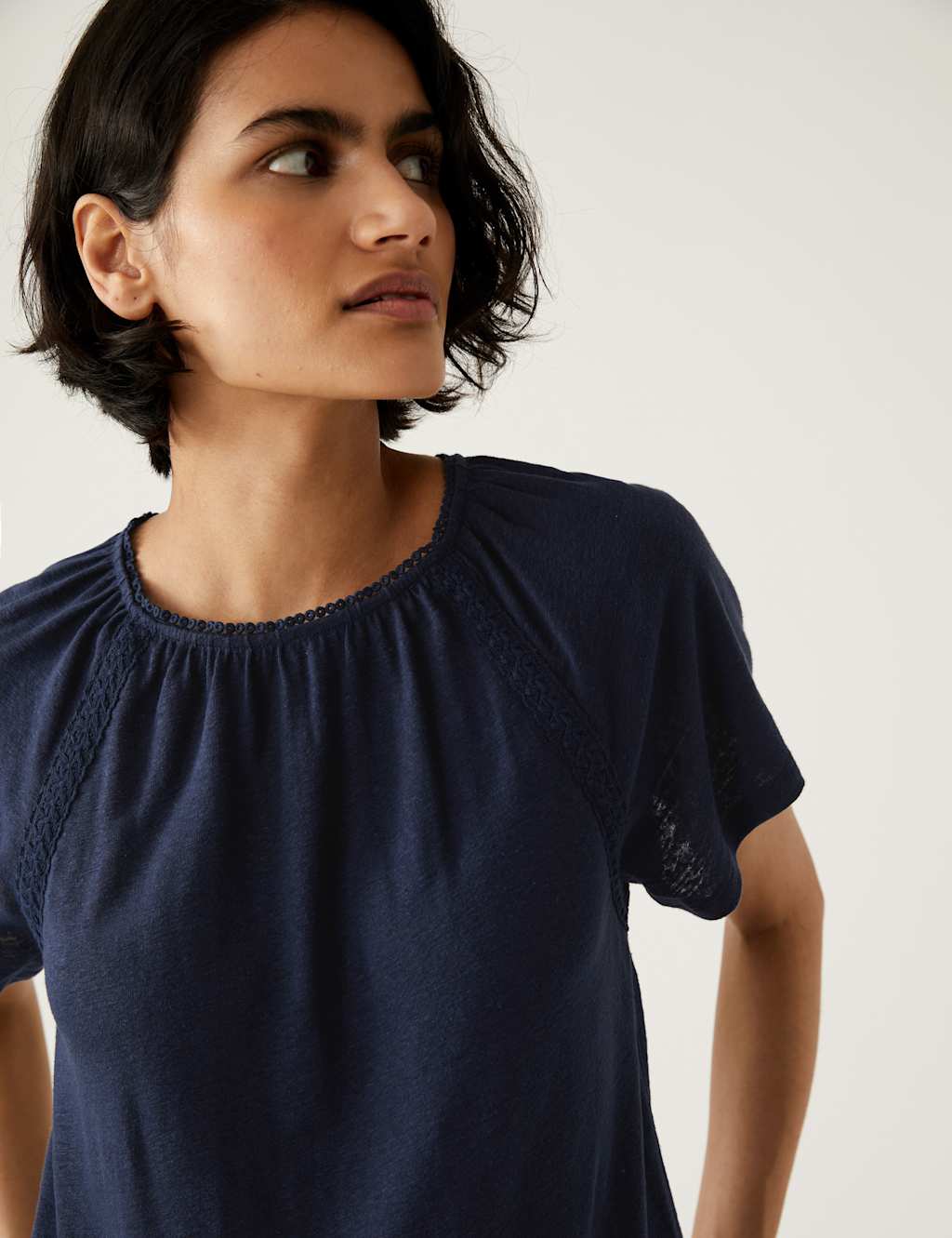 Linen Rich Broderie Top image 2