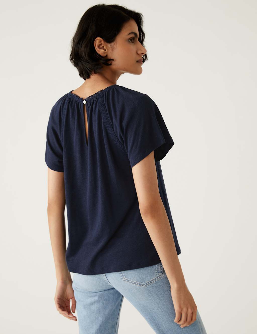 Linen Rich Broderie Top image 3