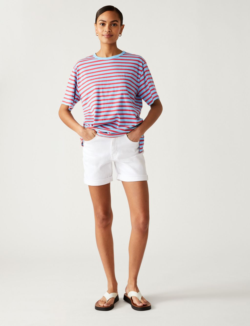 Pure Cotton Oversized Striped T-Shirt image 3