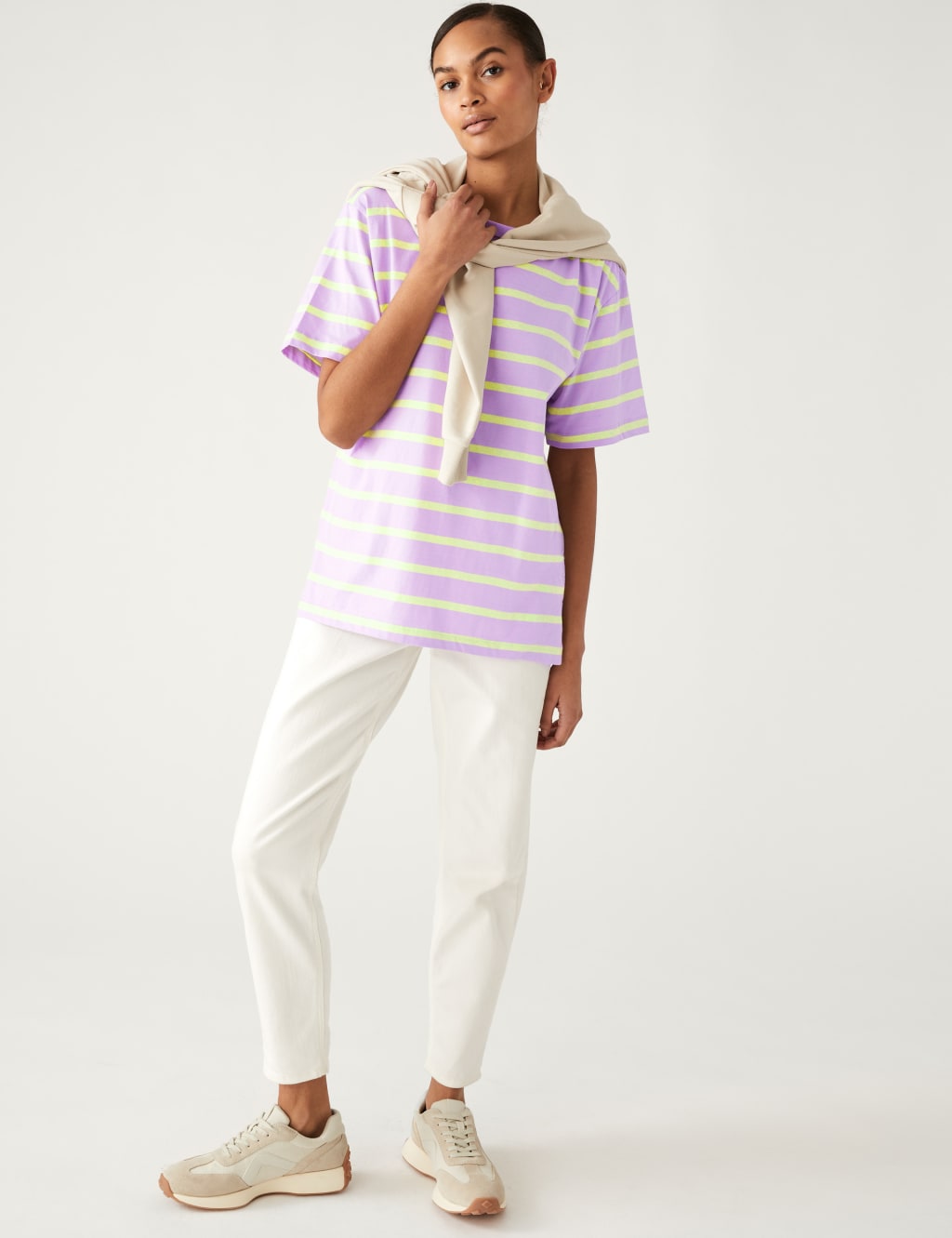 Pure Cotton Oversized Striped T-Shirt image 3