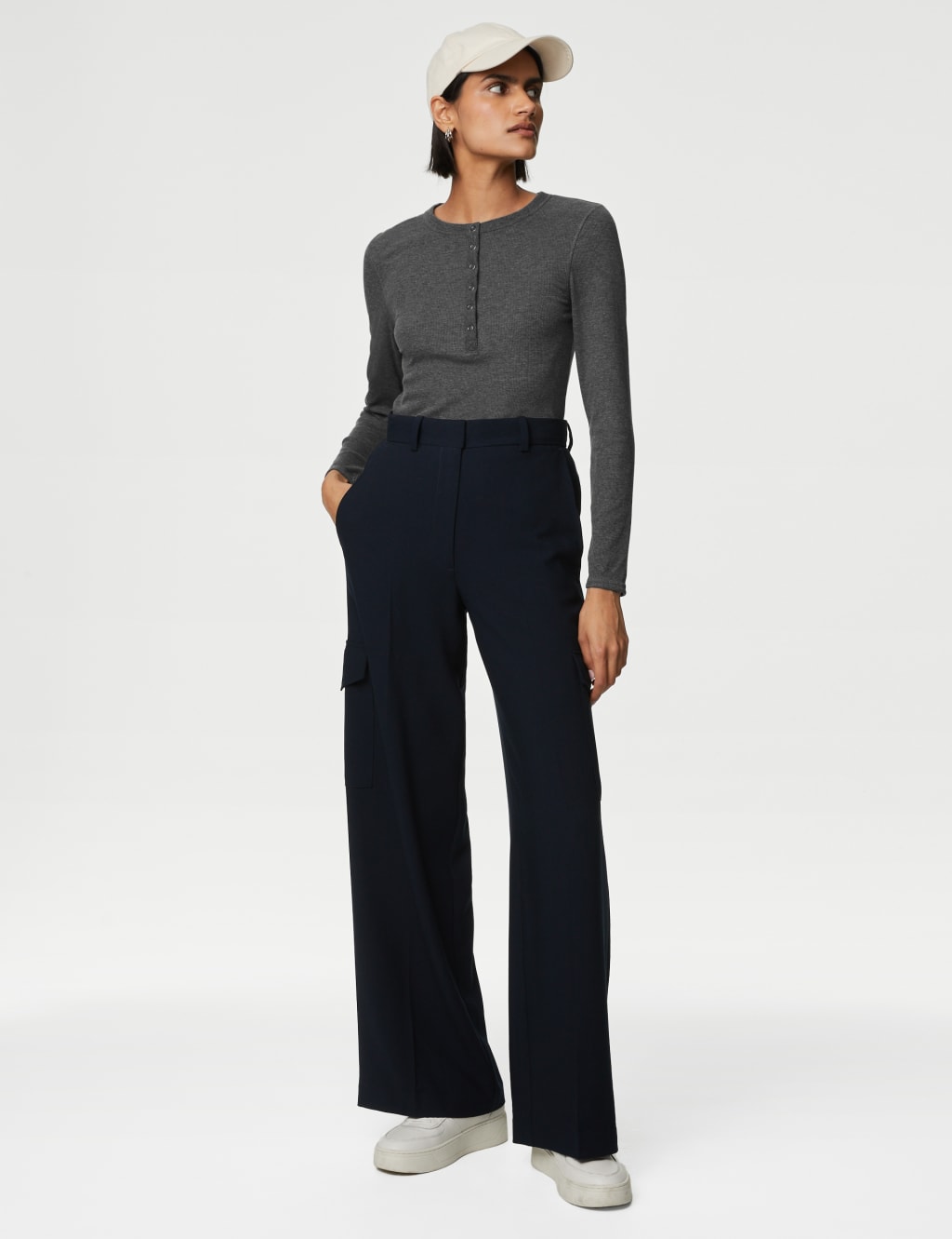 Cotton Rich Ribbed Henley Top image 4