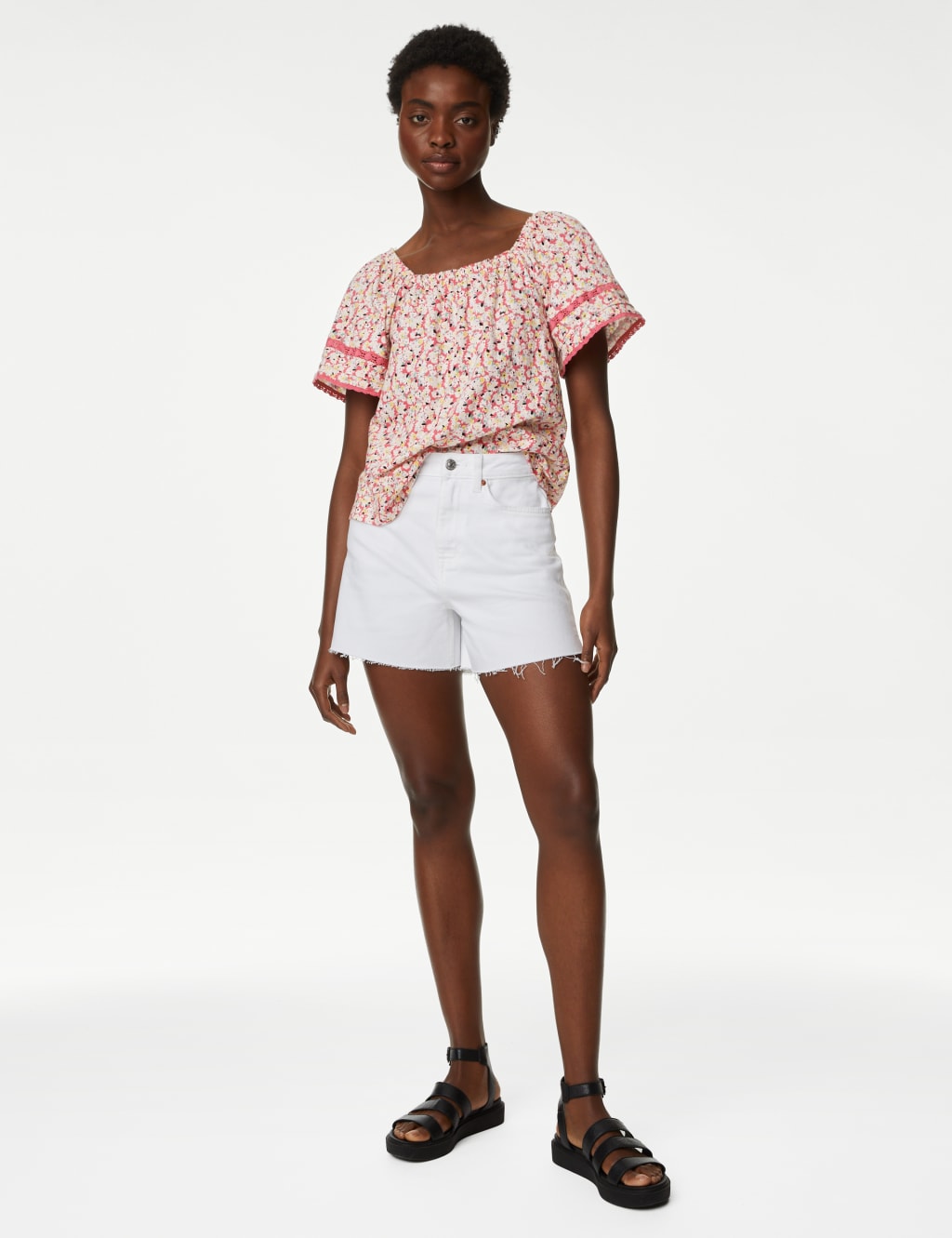 Pure Cotton Floral Top image 3