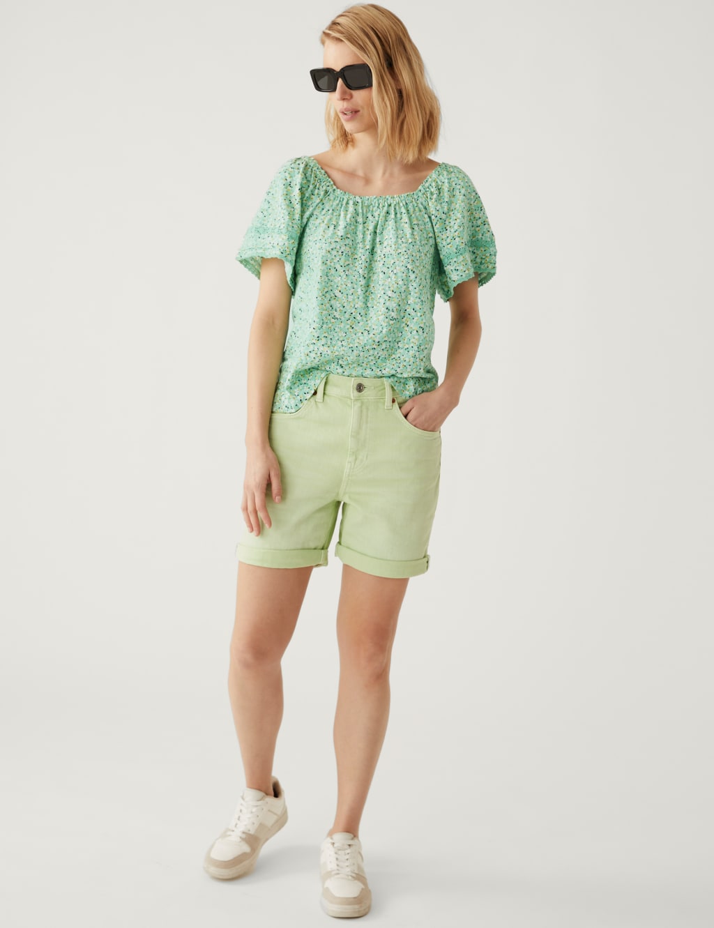 Pure Cotton Floral Top image 3