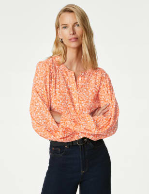 Printed Longline Blouse