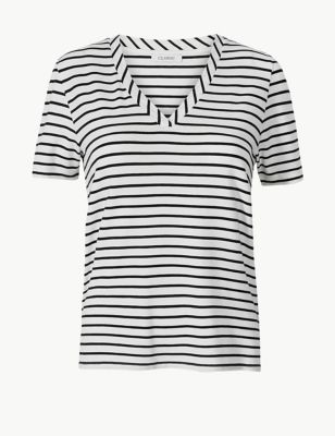 Striped Straight Fit T-Shirt | M&S Collection | M&S
