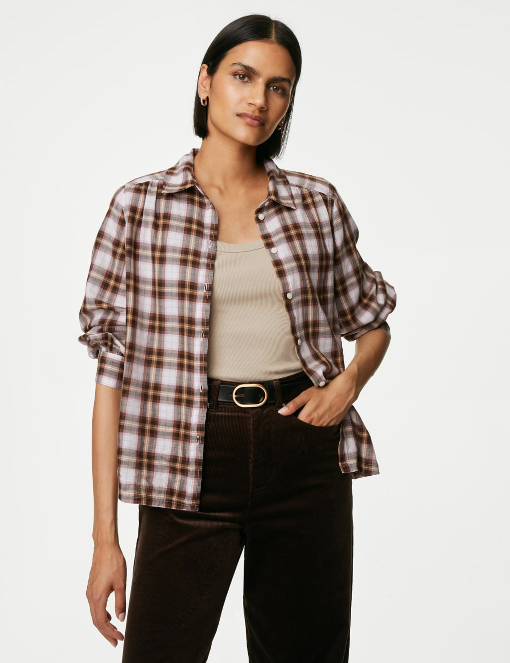 Pure Cotton Checked Collared Shirt image 4