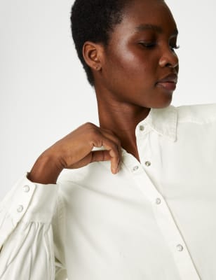 

Womens M&S Collection Pure Cotton Collared Shirt - Ivory, Ivory